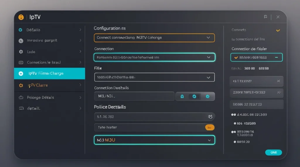 liens m3u iptv configurés dans une application